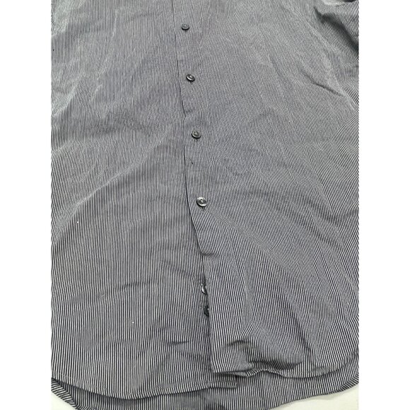 calvin klein long sleeve shirt button up slim fit stretch stripped collar m READ - Picture 4 of 6